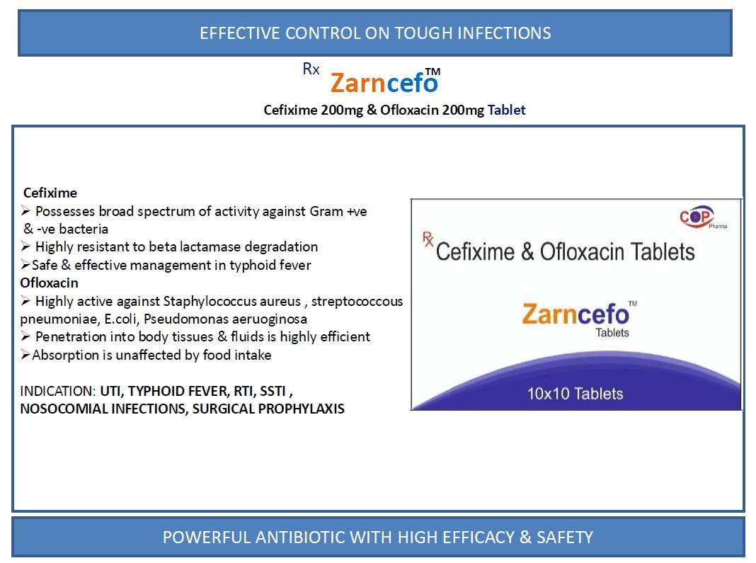Zarncefo Effective control on tough infections